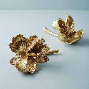 Anthropologie Gilded Bloom Decorative Object x 3